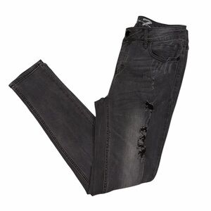 Seven7 Skinny Black Stretchy Distressed Jeans(Size 6)